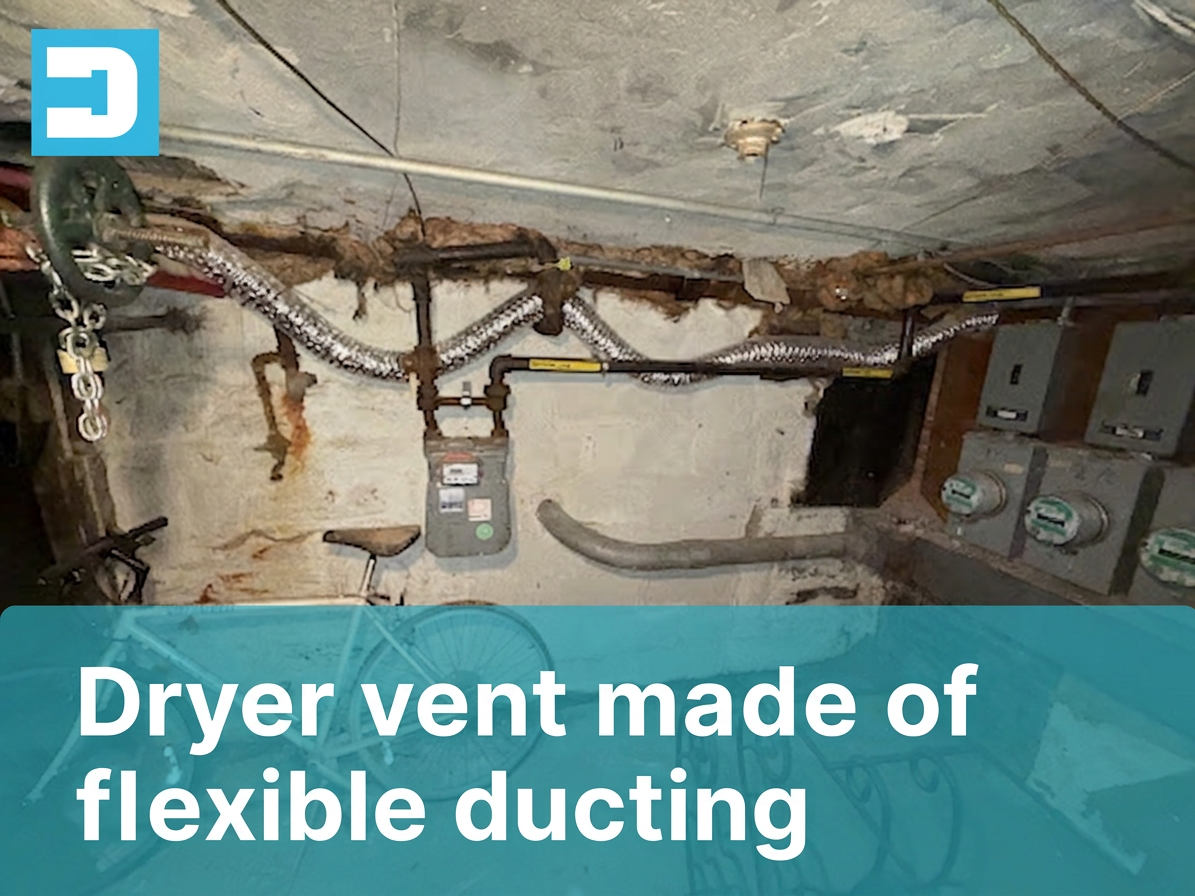 Flexible ducting used as dryer vent